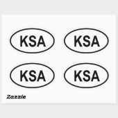 Saudi-Arabië "KSA" Ovale Sticker (Vel)