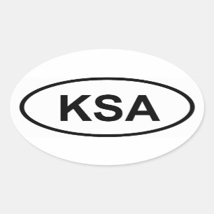 Saudi-Arabië "KSA" Ovale Sticker