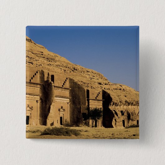 Saudi-Arabië, locatie Madain Saleh, oud 2 Vierkante Button 5,1 Cm (Voorkant)