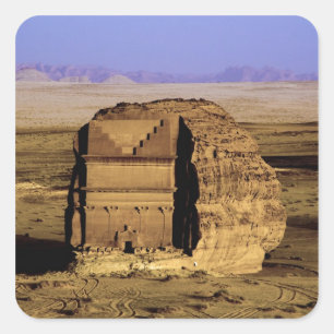 Saudi-Arabië, locatie van Madain Saleh, oud Vierkante Sticker