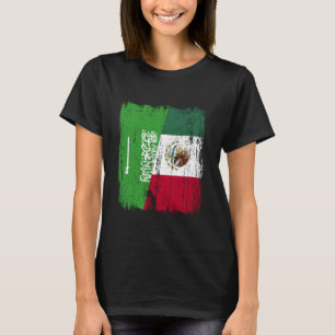 Saudi-Arabië Mexico Halve Vlag Saoedi-Arabisch Mex T-shirt