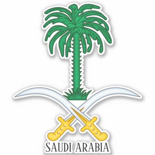 Saudi-Arabië Nationaal Embleem Patriottisch Sticker (Voorkant)