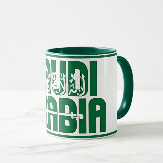 Saudi-Arabië Nationaal Vlag Patriottisch Koffie Mok (Voorkant rechts)