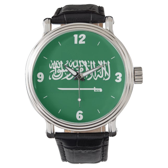 Saudi-Arabië Nationale vlag Patriottisch Horloge (Voorkant)