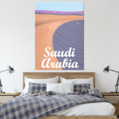 Saudi-Arabië: oud poster reizen Canvas Afdruk (Insitu (Slaapkamer))