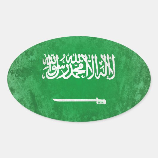 Saudi-Arabië Ovale Sticker (Voorkant)