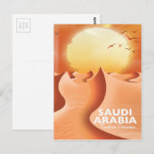 Saudi-Arabië Per Vliegtuig reisposter Briefkaart (Voorkant / Achterkant)
