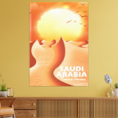 Saudi-Arabië Per Vliegtuig reisposter Canvas Afdruk (Insitu (Woonkamer))