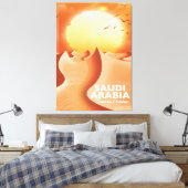 Saudi-Arabië Per Vliegtuig reisposter Canvas Afdruk (Insitu (Slaapkamer))