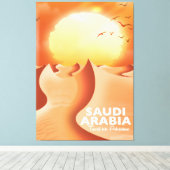 Saudi-Arabië Per Vliegtuig reisposter Canvas Afdruk (Insitu (Houten vloer))