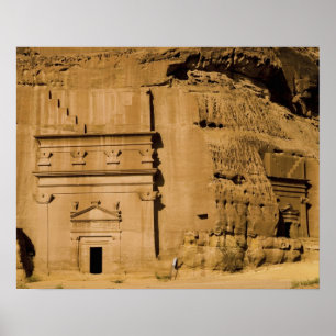 Saudi-Arabië, plaats Madain Saleh, oud 3 Poster