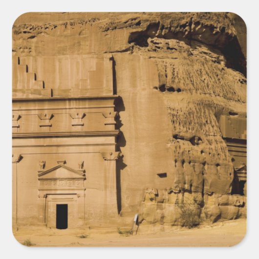 Saudi-Arabië, plaats Madain Saleh, oud 3 Vierkante Sticker (Voorkant)