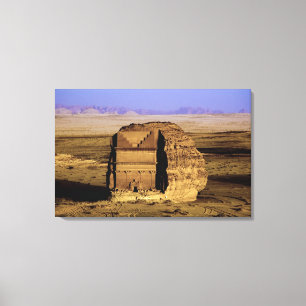 Saudi-Arabië, plaats Madain Saleh, oud Canvas Afdruk