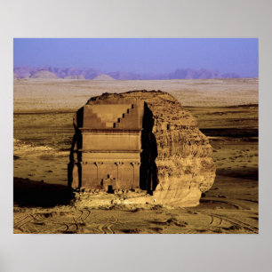 Saudi-Arabië, plaats Madain Saleh, oud Poster