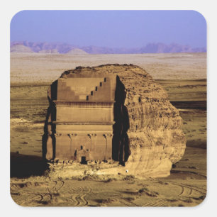 Saudi-Arabië, plaats Madain Saleh, oud Vierkante Sticker