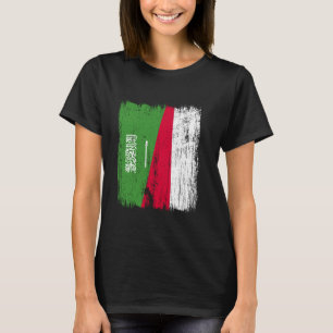 Saudi-Arabië Polen Halve Vlag Saoedi-Poolse Afkoms T-shirt