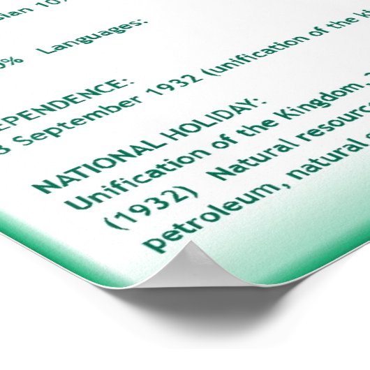 Saudi-Arabië Poster (Hoek)