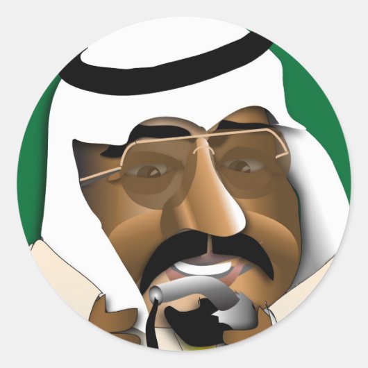 Saudi-Arabië Ronde Sticker (Voorkant)