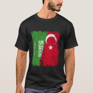 Saudi-Arabië Turkije Half Vlag Turkije Saudi-Arabi T-shirt