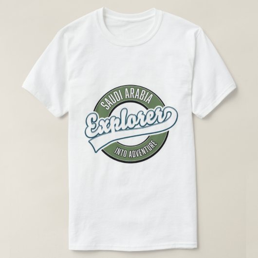 Saudi-Arabië-verkenner in avonturenlogo T-shirt (Design voorkant)