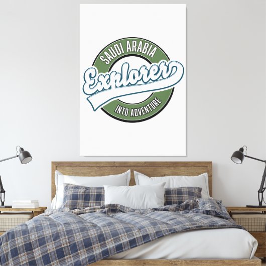 Saudi-Arabië verkenner in avontuurlijke logo Canvas Afdruk (Insitu (Slaapkamer))