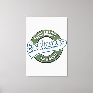 Saudi-Arabië verkenner in avontuurlijke logo Canvas Afdruk