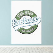 Saudi-Arabië verkenner in avontuurlijke logo Canvas Afdruk (Insitu (Houten vloer))