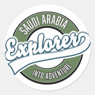 Saudi-Arabië verkenner in avontuurlijke logo Ronde Sticker