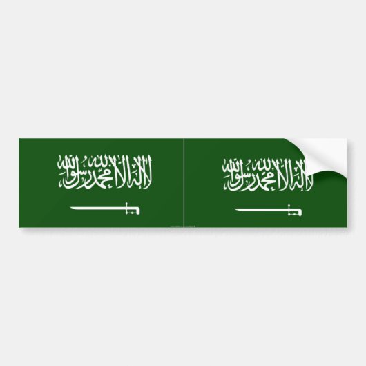 Saudi-Arabië vlag bumper sticker (Voorkant)