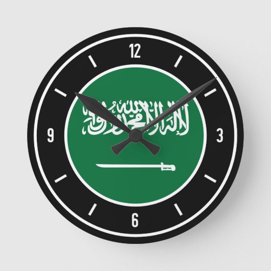 Saudi-Arabië vlag legant Ronde Klok (Voorkant)
