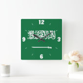Saudi-Arabië vlag Nummer groene witte zwaard Vierkante Klok (Huis)