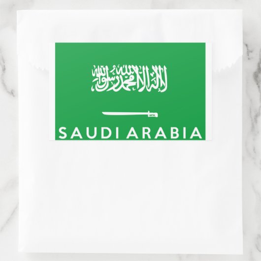 saudi - arabië - vlagland - naam rechthoekige sticker (Tas)