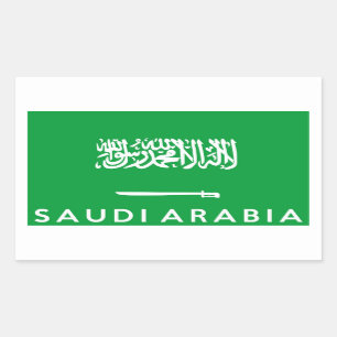 saudi - arabië - vlagland - naam rechthoekige sticker