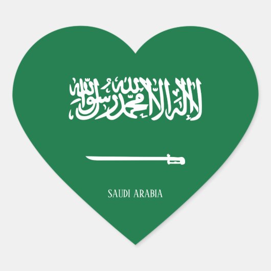 Saudi-Arabië vlagpatriottisch Hart Sticker (Voorkant)