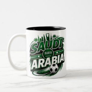 Saudi-Arabië Voetbalfan Mok Groene Voetbal Onder