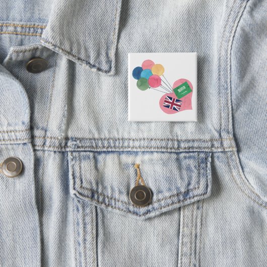 saudi - britse vierkant pinback button (In situ)