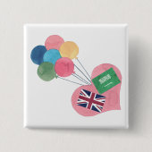 saudi - britse vierkant pinback button (Voorkant)