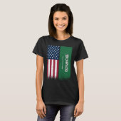 Saudi Flag USA And Saudi Arabia Flags Proud T-shirt (Voorkant volledig)