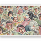 Saudi's lezen de Saudische nieuws-sticker Sticker (Voorkant)