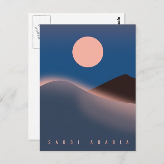 Saudische arabië reisposter. briefkaart (Voorkant / Achterkant)