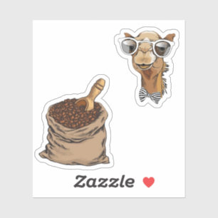 Saudische cultuur kameel en koffie stickers