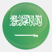 Saudische ronde-pictogramvlag ronde sticker (Voorkant)