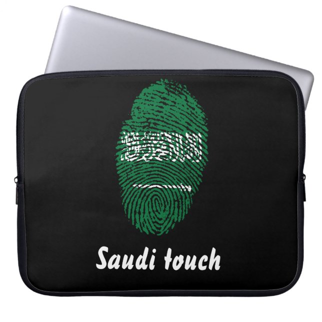 Saudische vingerafdrukvlag laptop sleeve (Voorkant)