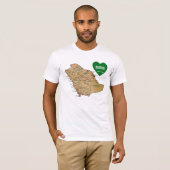Saudische vlag en landkaart T-Shirt (Voorkant volledig)