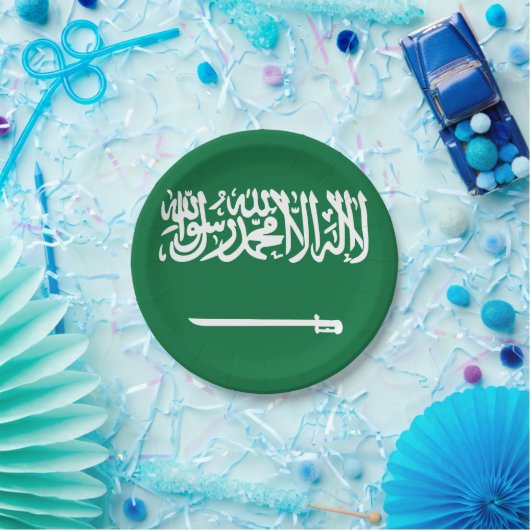 Saudische vlag papieren bordje (Feest)