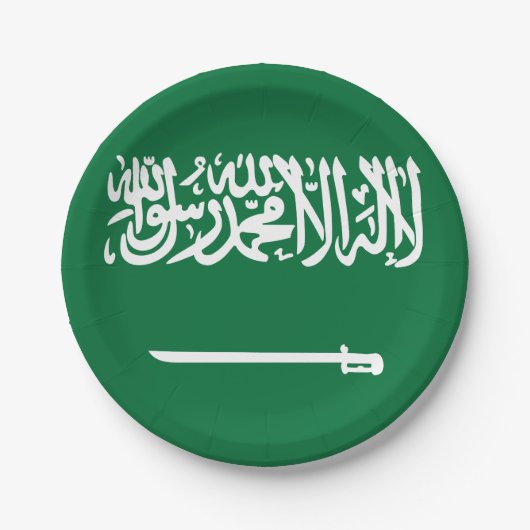 Saudische vlag papieren bordje (Voorkant)