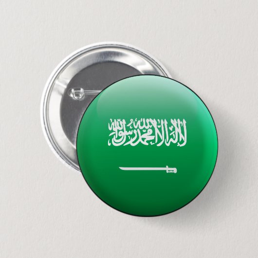Saudische vlag ronde button 5,7 cm (Voorkant /achterkant)