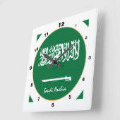 Saudische vlag, Saudi-Arabië modern thuis / design Vierkante Klok (Hoek)