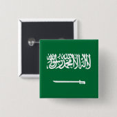 Saudische vlag vierkante button 5,1 cm (Voorkant /achterkant)