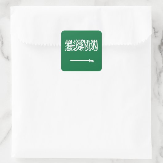 Saudische vlag vierkante sticker (Tas)